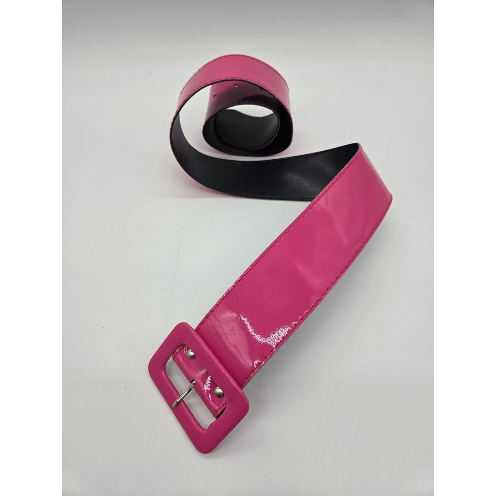 Unbranded Wide Patent Belt 38" Pink Womens Y2K Barbiecore Statement Buckle